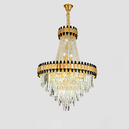 WOMO Tiered Gold Crystal Chandelier-WM2745