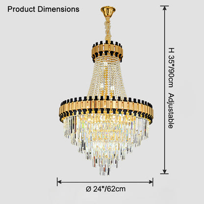 WOMO Tiered Gold Crystal Chandelier-WM2745