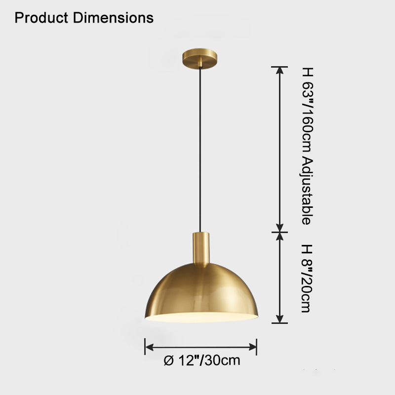 WOMO Dome Brass Pendant Light-WM2746