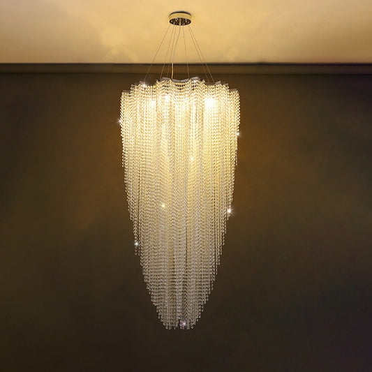 WOMO Cascading Crystal Foyer Chandelier-WM2750