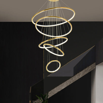 WOMO Gold Tiered Circular Chandelier-WM2758