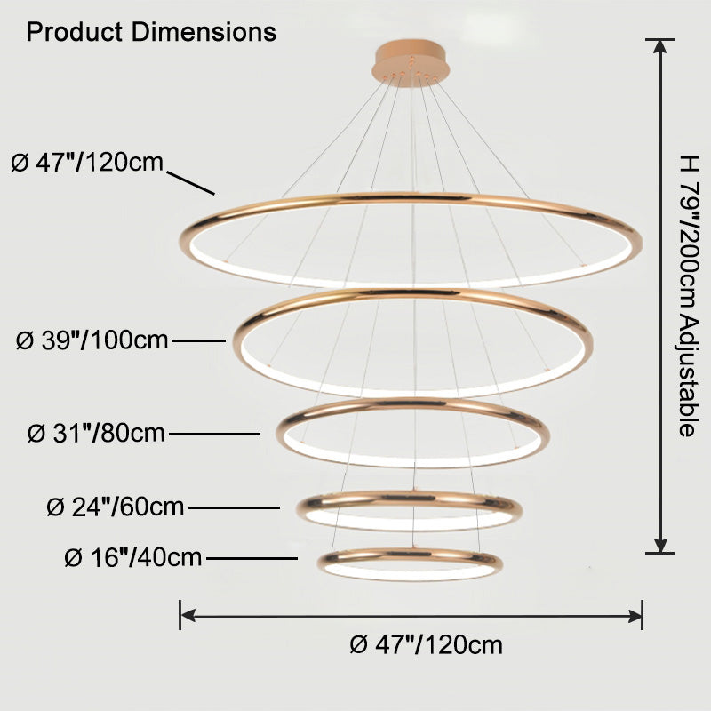 WOMO Gold Tiered Circular Chandelier-WM2758