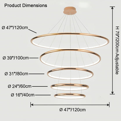 WOMO Gold Tiered Circular Chandelier-WM2758