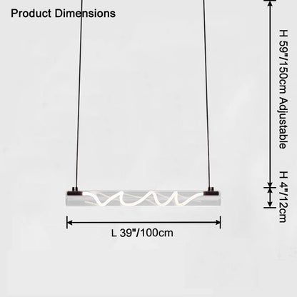 WOMO Rope Led Horizontal Tube Pendant Light-WM2766