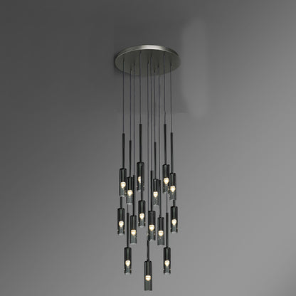 WOMO Cylinder Smoked Glass Chandelier-WM2771