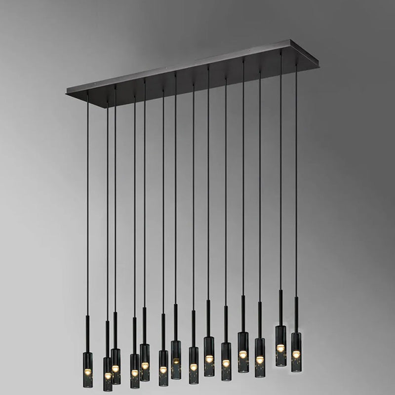 WOMO Cylinder Smoked Glass Kitchen Chandelier-WM2772