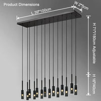 WOMO Cylinder Smoked Glass Kitchen Chandelier-WM2772
