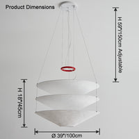 WOMO Tiered Cone Rice Paper Pendant Light-WM2775