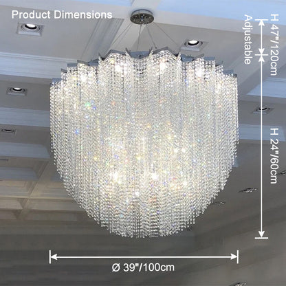 WOMO Cascading Crystal Chandelier-WM2777