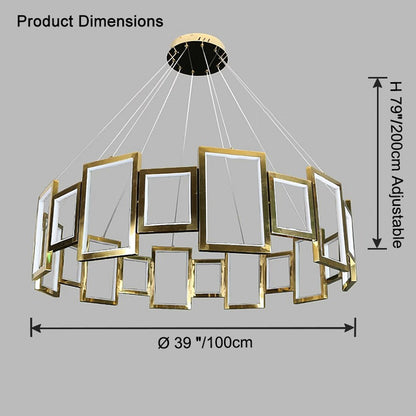 WOMO Rectangular Led Round Chandelier-WM2778