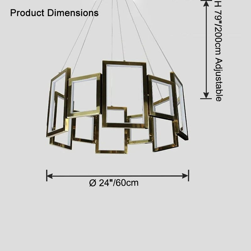 WOMO Rectangular Led Round Chandelier-WM2778