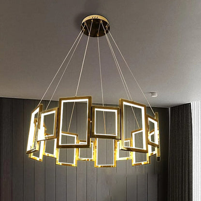 WOMO Rectangular Led Round Chandelier-WM2778