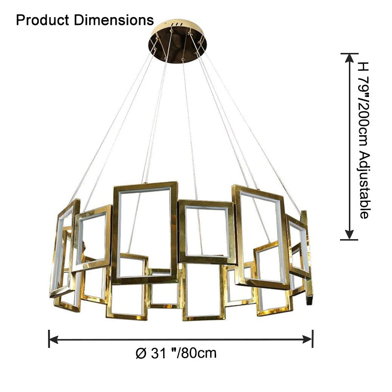 WOMO Rectangular Led Round Chandelier-WM2778