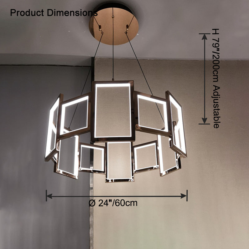 WOMO Rectangular Led Round Chandelier-WM2778