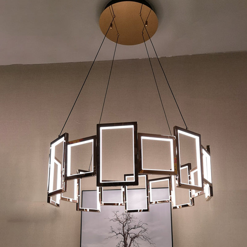 WOMO Rectangular Led Round Chandelier-WM2778