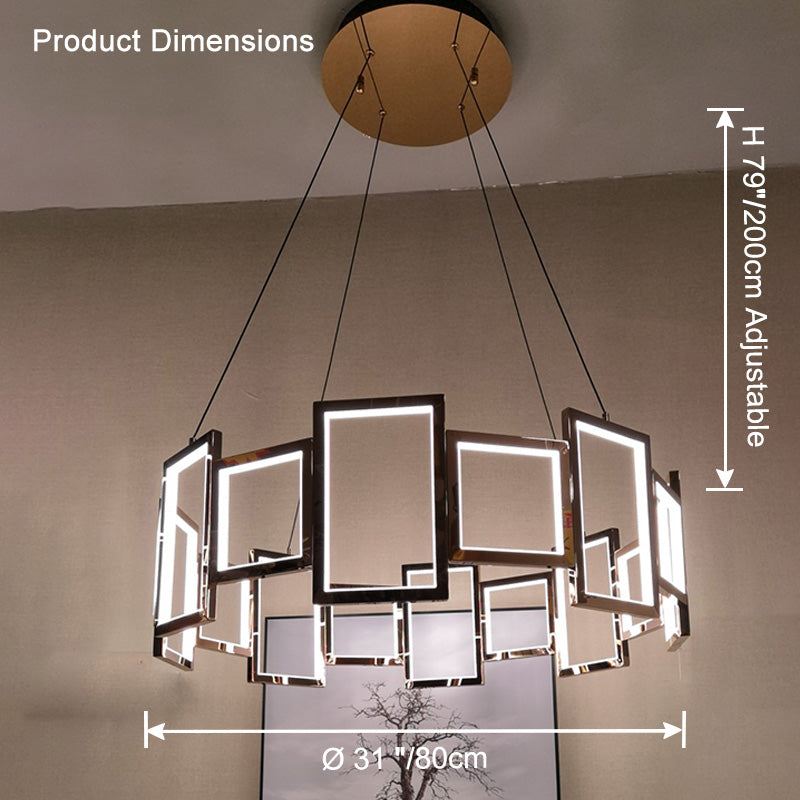 WOMO Rectangular Led Round Chandelier-WM2778