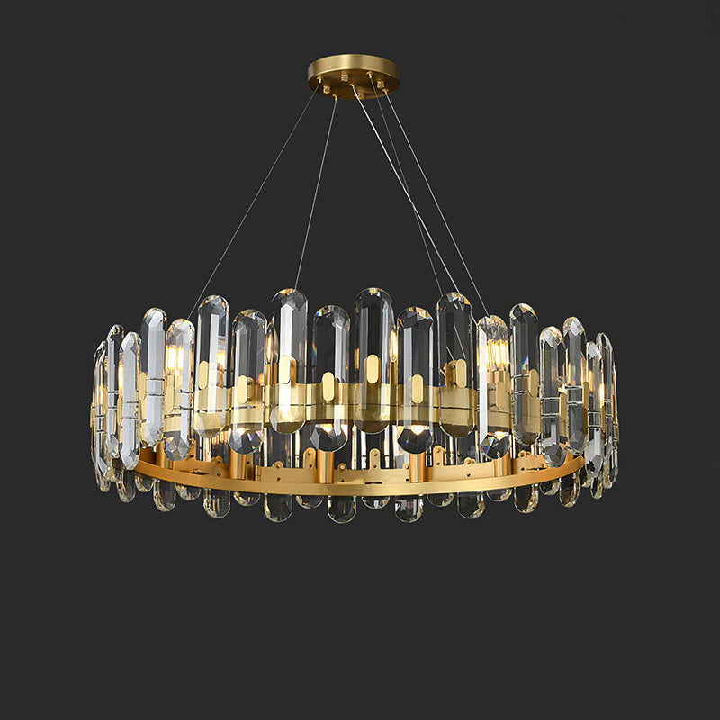 WOMO Gold Crystal Round Chandelier-WM2779