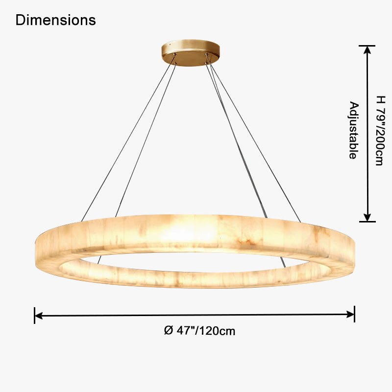 WOMO Alabaster Circular Chandelier-WM2803