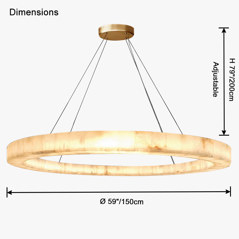 WOMO Alabaster Circular Chandelier-WM2803