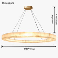 WOMO Alabaster Circular Chandelier-WM2803