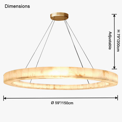 WOMO Alabaster Circular Chandelier-WM2803