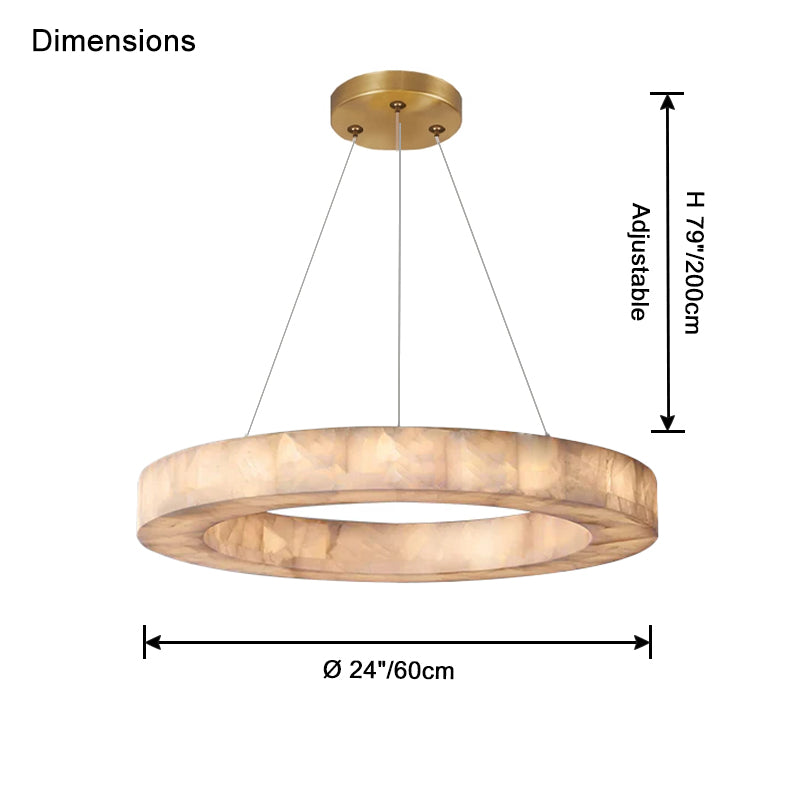 WOMO Alabaster Circular Chandelier-WM2803