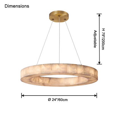 WOMO Alabaster Circular Chandelier-WM2803