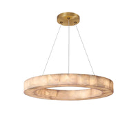 WOMO Lueur Round Alabaster Chandelier - Rivage