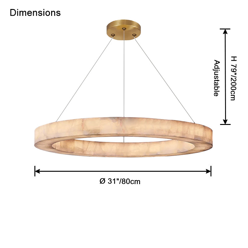 WOMO Alabaster Circular Chandelier-WM2803