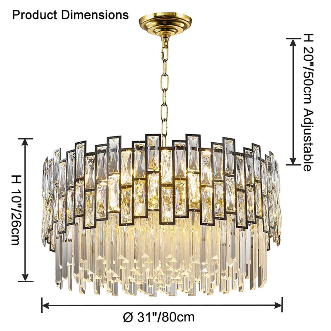 WOMO Round Crystal Chandelier-WM2782