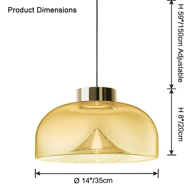 WOMO Colored Glass Round Pendant Light-WM2784