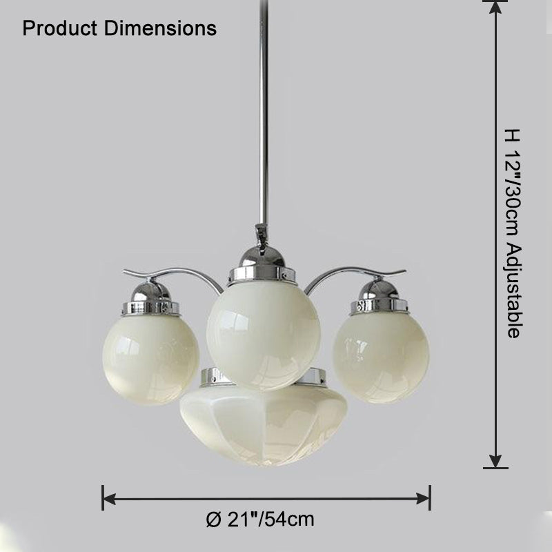 WOMO Coloured Glass Globe Arm Chandelier-WM2785