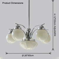 WOMO Coloured Glass Globe Arm Chandelier-WM2785