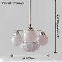 WOMO Coloured Glass Globe Arm Chandelier-WM2785