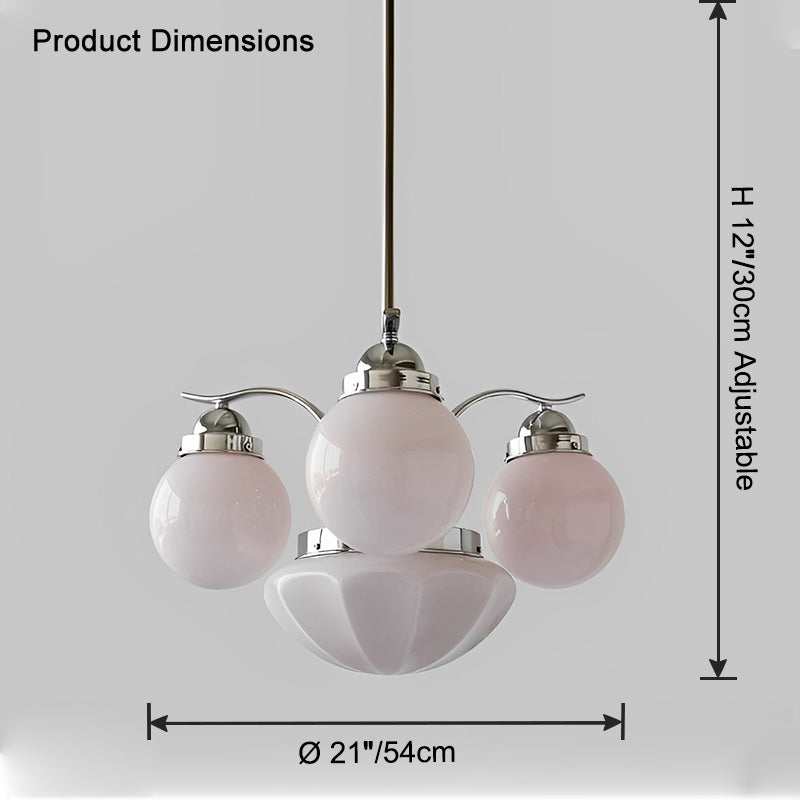 WOMO Coloured Glass Globe Arm Chandelier-WM2785