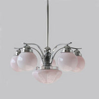 WOMO Coloured Glass Globe Arm Chandelier-WM2785