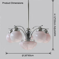 WOMO Coloured Glass Globe Arm Chandelier-WM2785