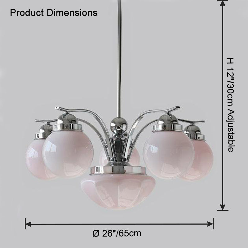 WOMO Coloured Glass Globe Arm Chandelier-WM2785
