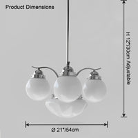 WOMO Coloured Glass Globe Arm Chandelier-WM2785