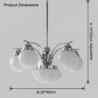 WOMO Coloured Glass Globe Arm Chandelier-WM2785