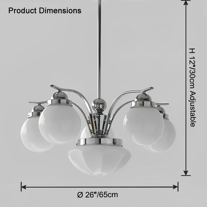WOMO Coloured Glass Globe Arm Chandelier-WM2785