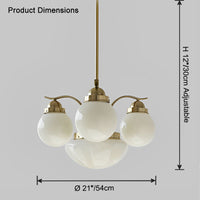 WOMO Coloured Glass Globe Arm Chandelier-WM2785