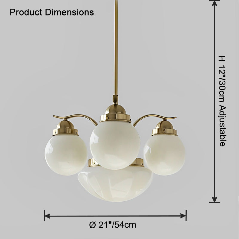 WOMO Coloured Glass Globe Arm Chandelier-WM2785