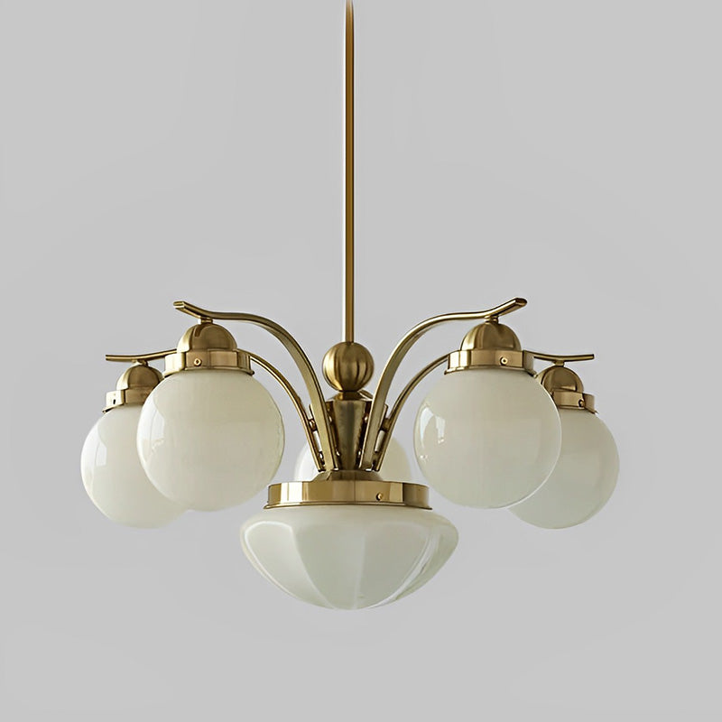 WOMO Coloured Glass Globe Arm Chandelier-WM2785