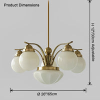 WOMO Coloured Glass Globe Arm Chandelier-WM2785