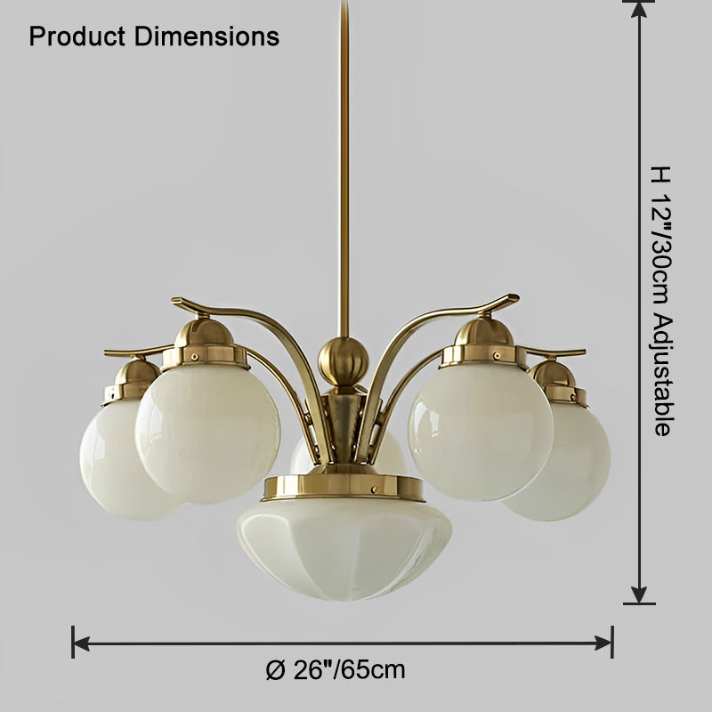 WOMO Coloured Glass Globe Arm Chandelier-WM2785