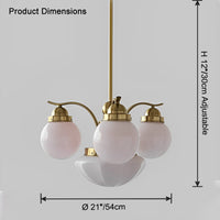 WOMO Coloured Glass Globe Arm Chandelier-WM2785
