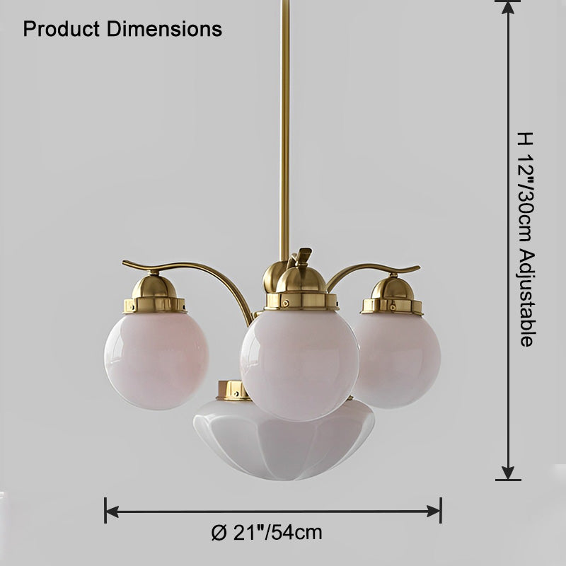 WOMO Coloured Glass Globe Arm Chandelier-WM2785