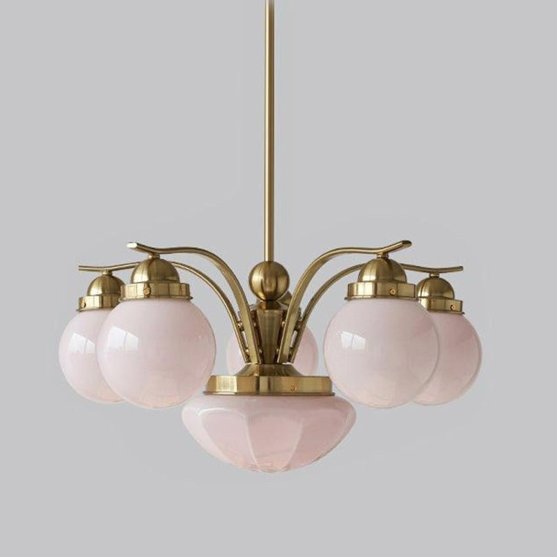 WOMO Coloured Glass Globe Arm Chandelier-WM2785