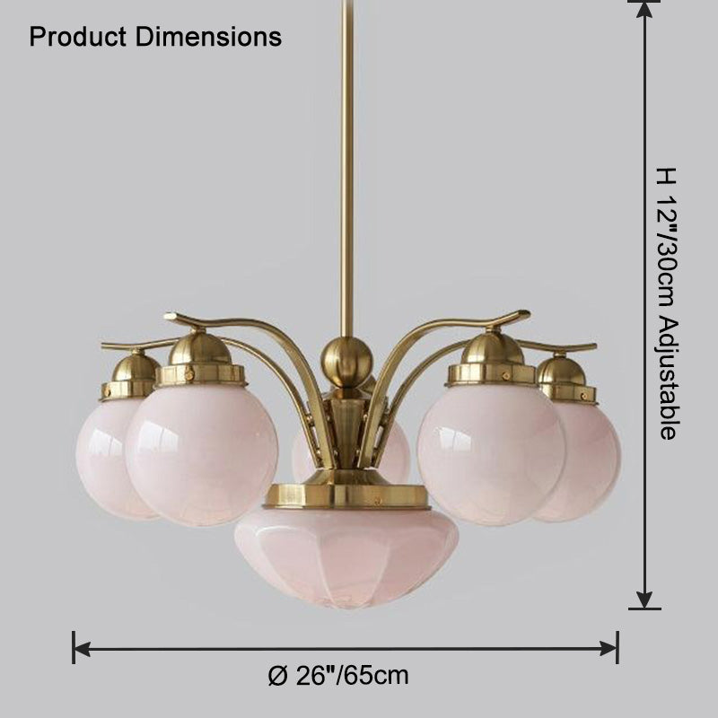 WOMO Coloured Glass Globe Arm Chandelier-WM2785